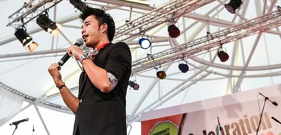 Emcee Hosting Drum Festival